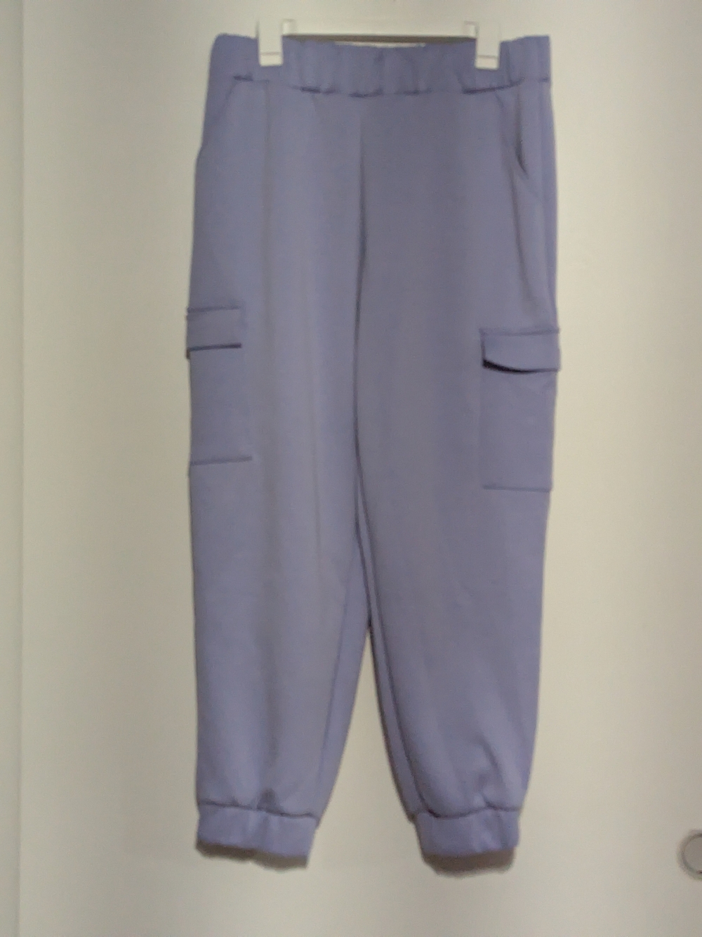 Lilac Cargo Joggers with Elastic Waist - Women